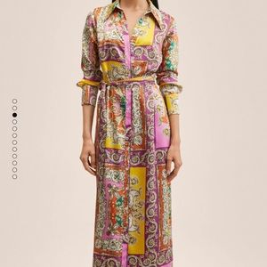Mango Baroque Print Dress